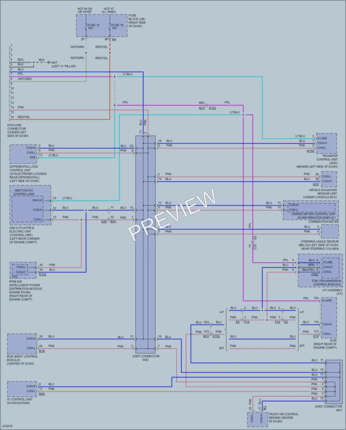2015 Nissan Xterra Computer Data Lines wiring diagram preview