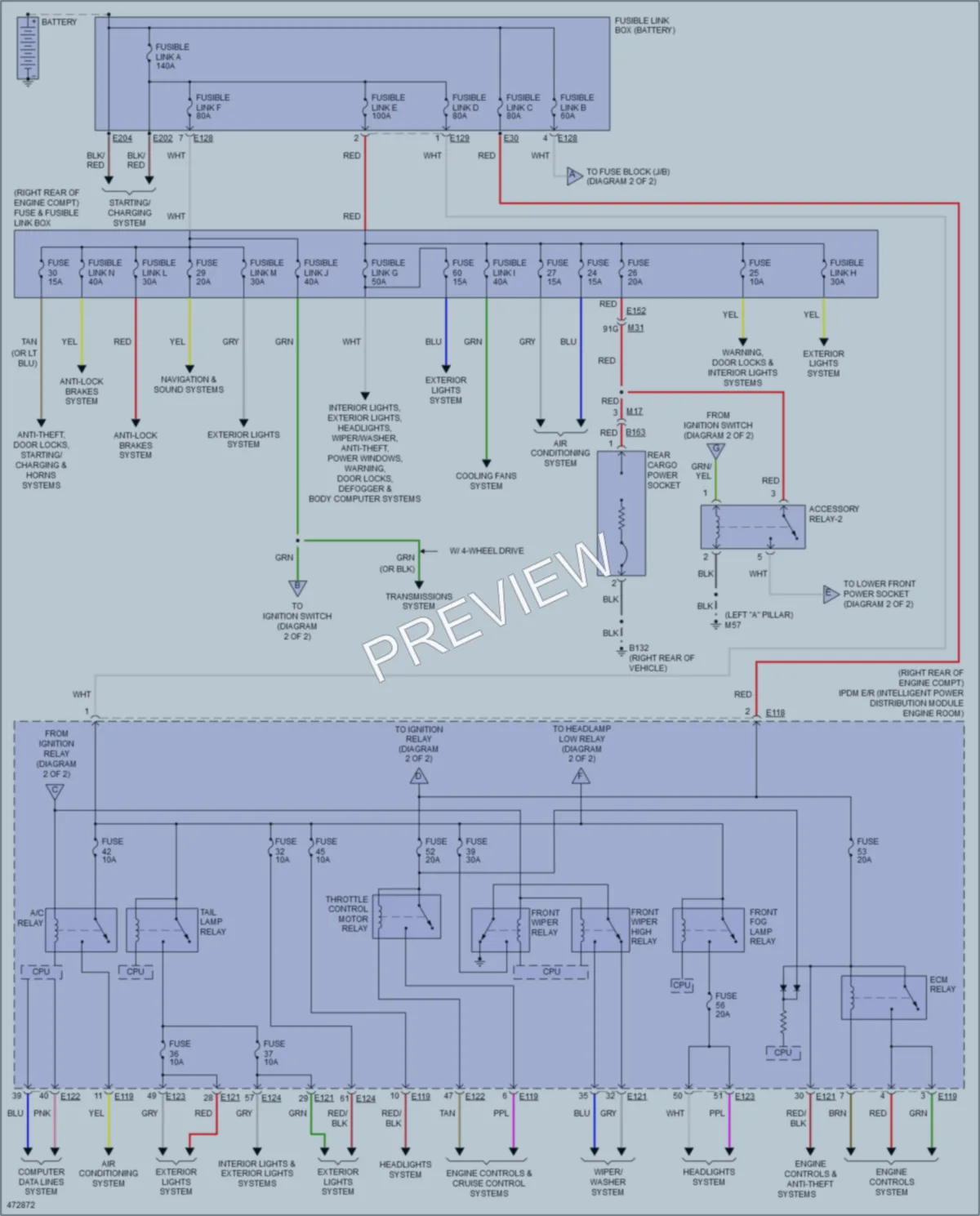 2015 Nissan Xterra Power Distribution wiring diagram preview