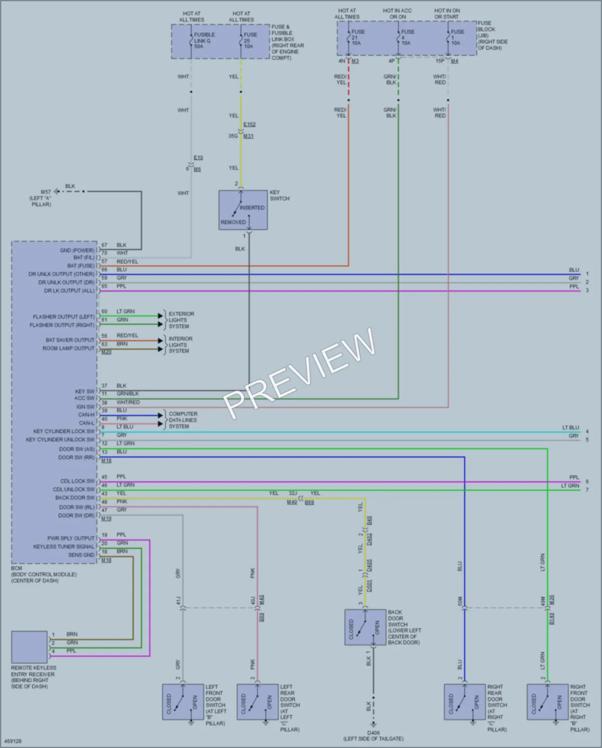 2015 Nissan Xterra Power Door Locks wiring diagram preview