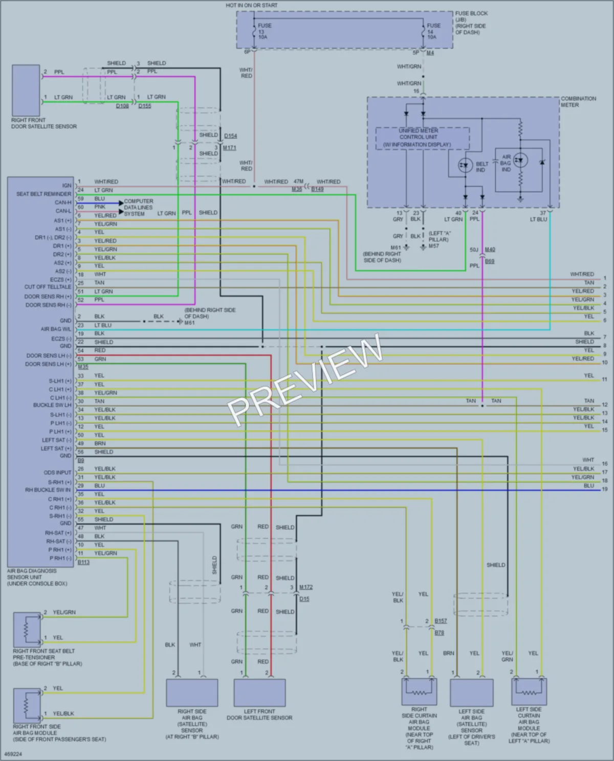 2015 Nissan Xterra Supplemental Restraints wiring diagram preview