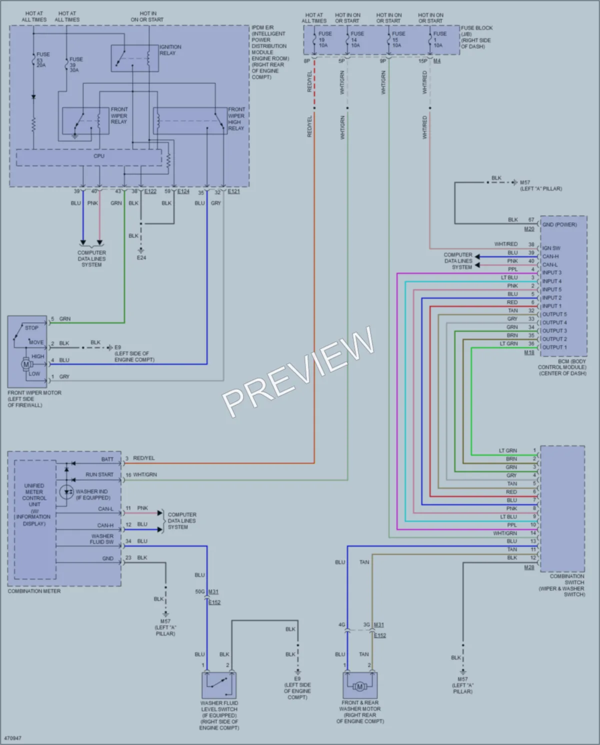 2015 Nissan Xterra Wiper Washer wiring diagram preview