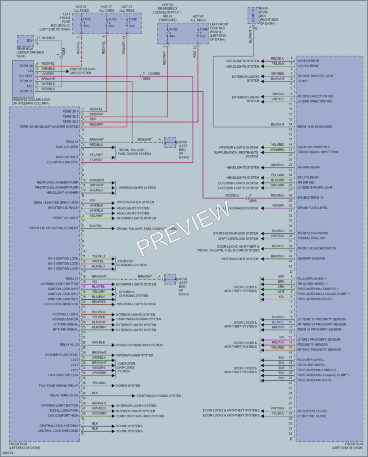 2015 Porsche 911 Body Control Modules wiring diagram preview