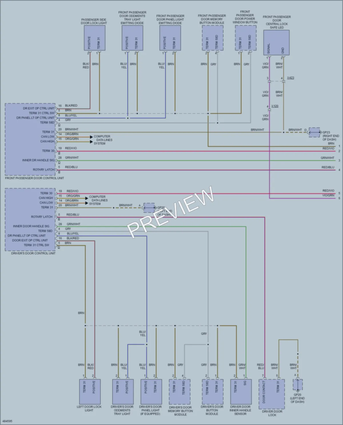 2015 Porsche 911 Interior Lights wiring diagram preview