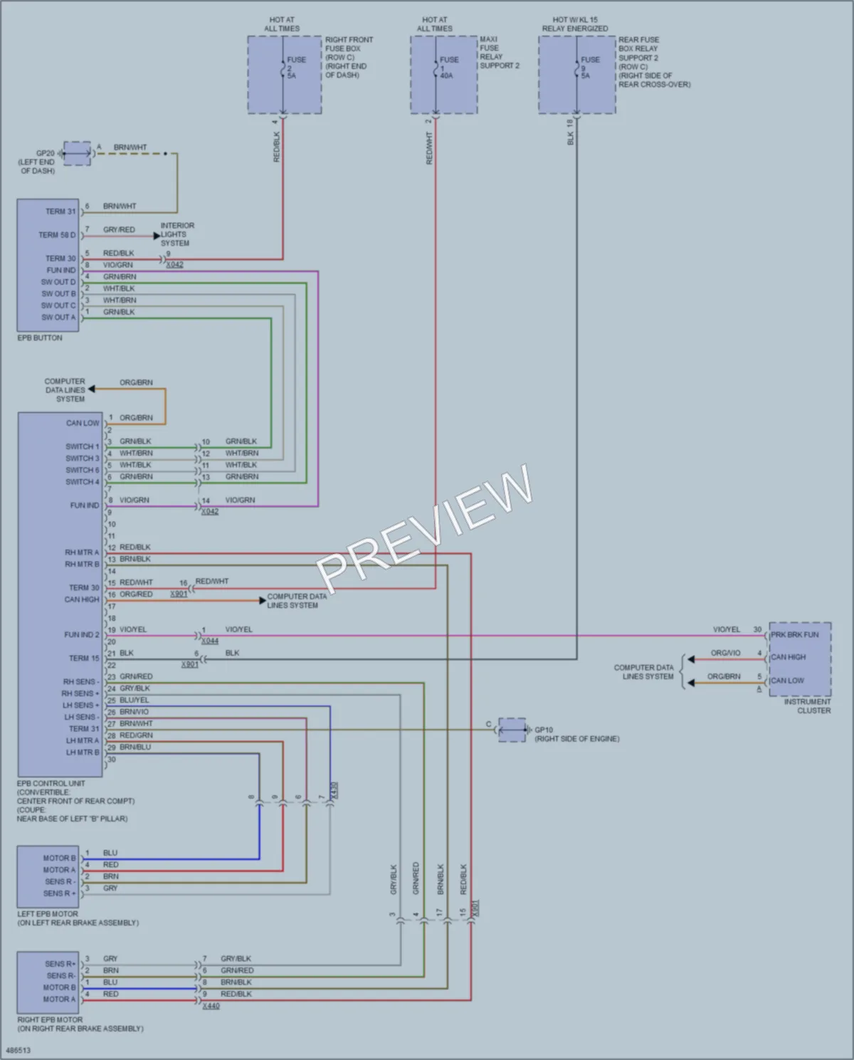 2015 Porsche 911 Shift Interlock wiring diagram preview