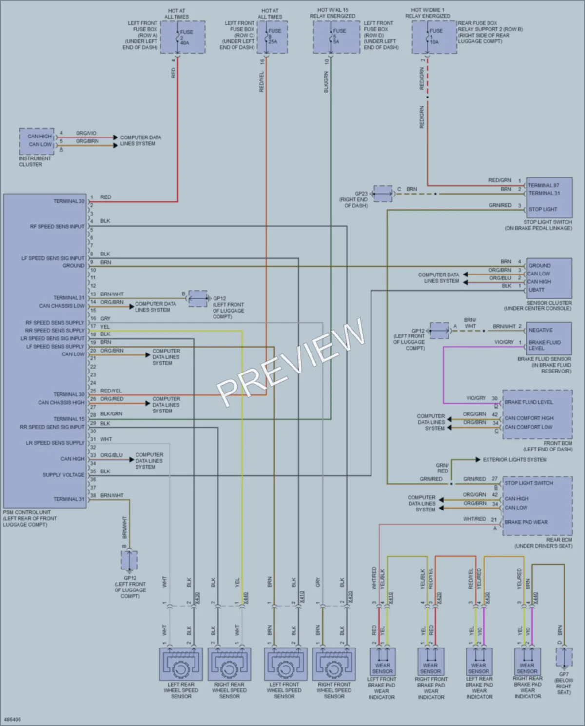 2015 Porsche Boxster Anti Lock Brakes wiring diagram preview