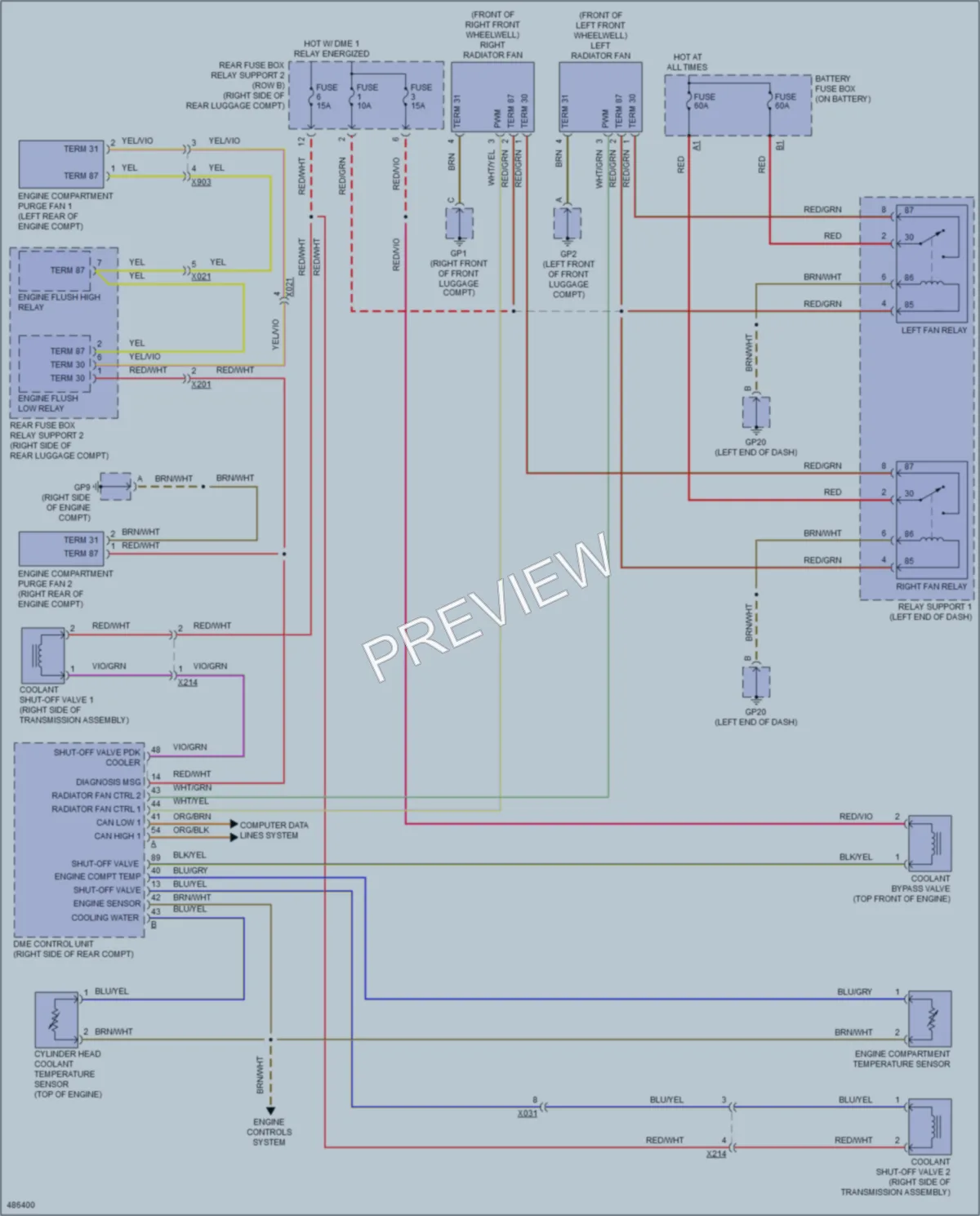 2015 Porsche Boxster Cooling Fan wiring diagram preview