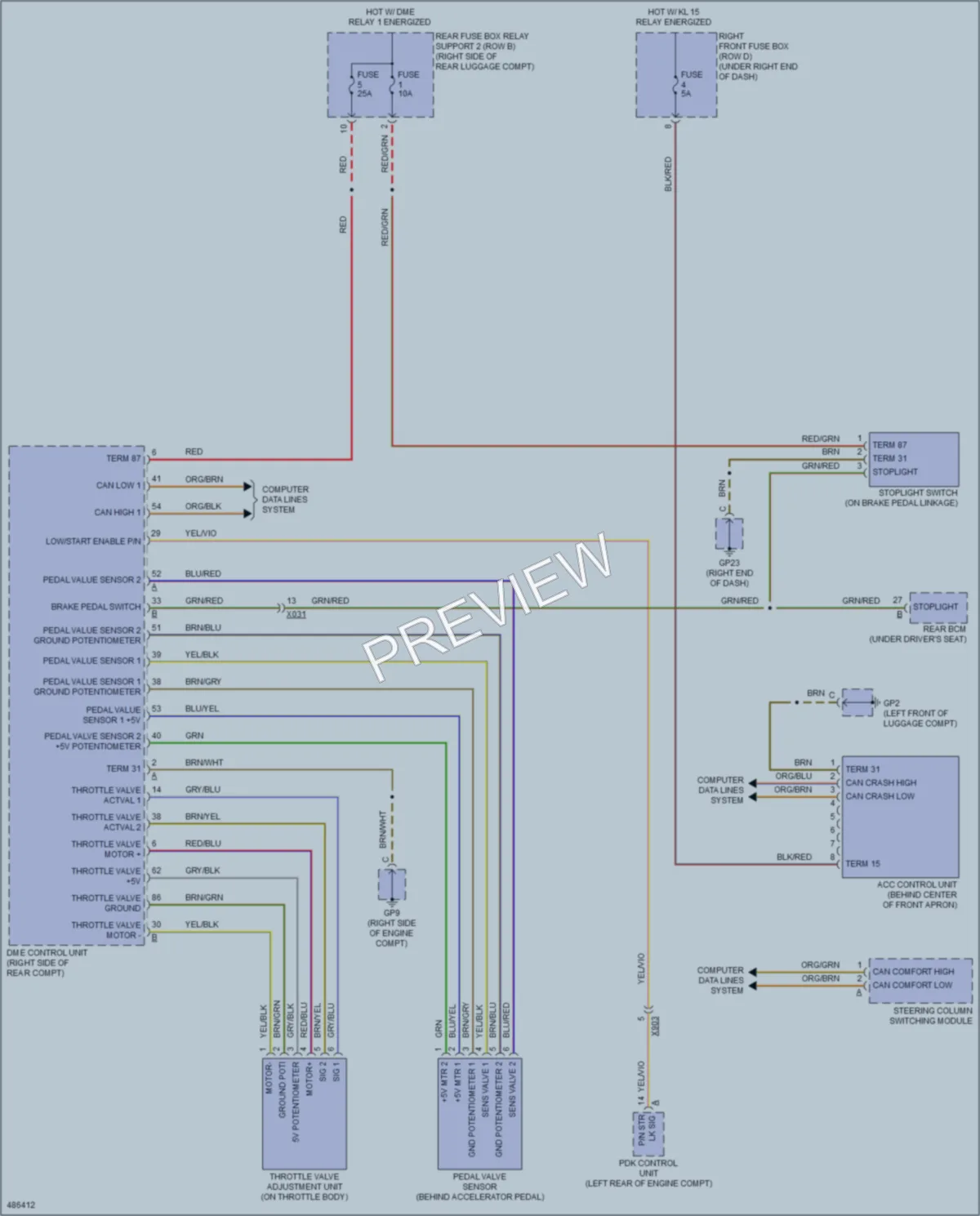 2015 Porsche Boxster Cruise Control wiring diagram preview