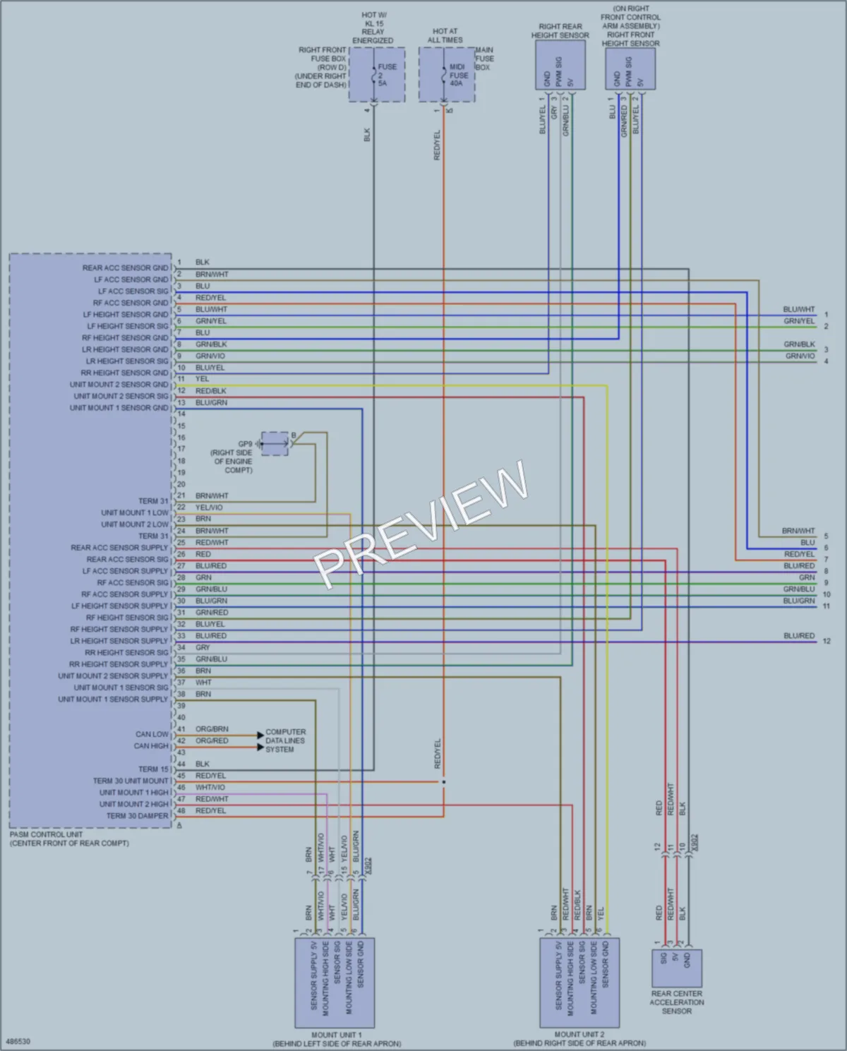 2015 Porsche Boxster Electronic Suspension wiring diagram preview