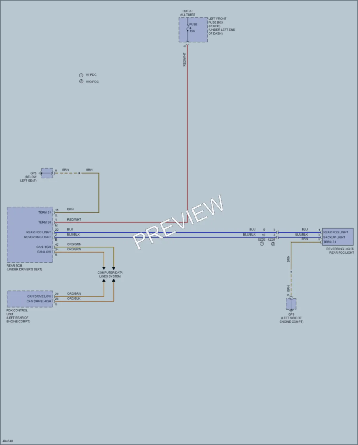 2015 Porsche Boxster Exterior Lights wiring diagram preview