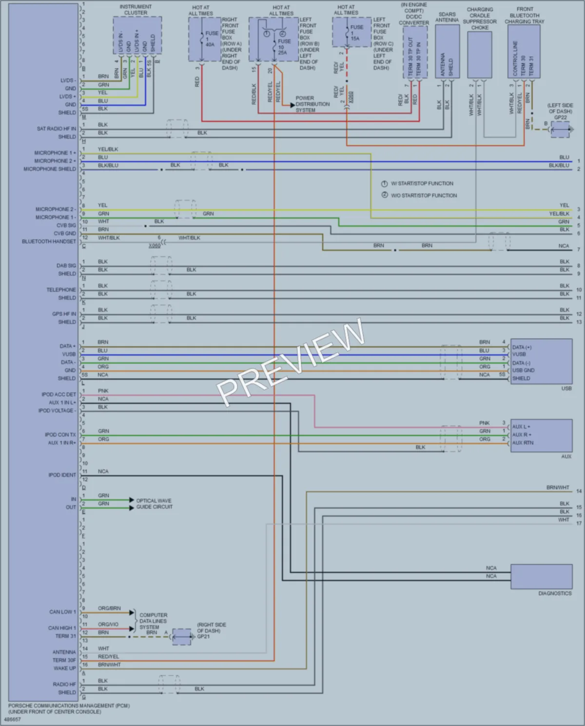 2015 Porsche Boxster Radio wiring diagram preview