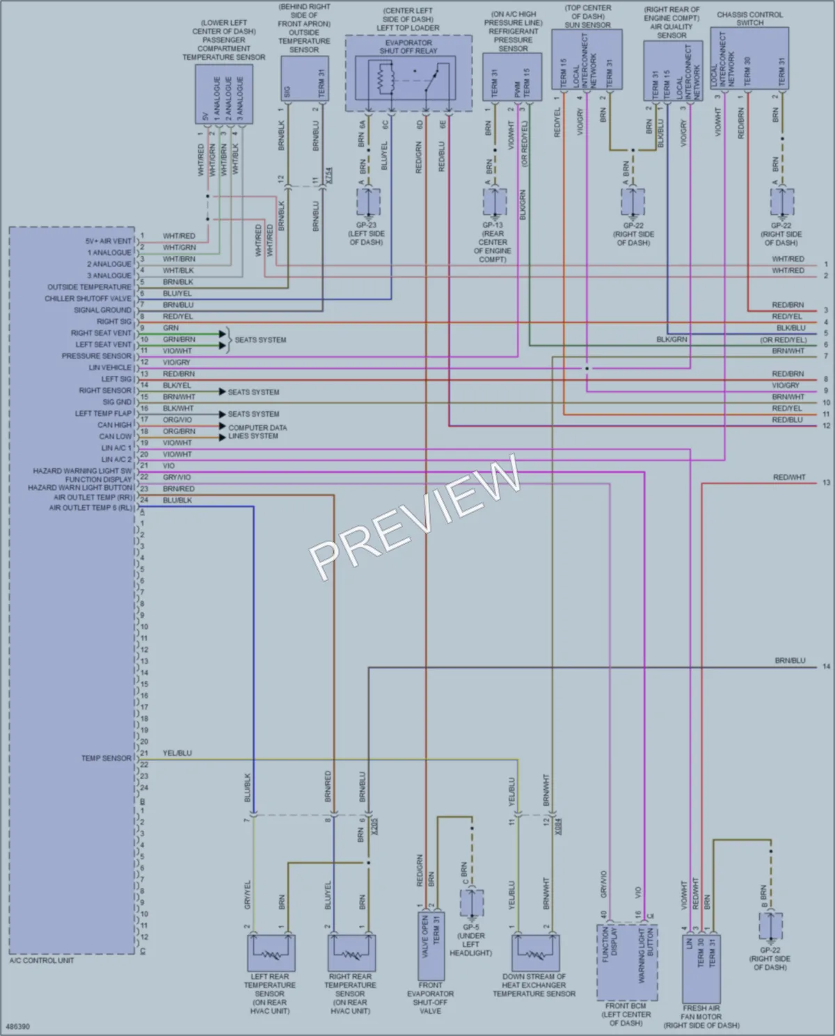 2015 Porsche Cayenne Air Conditioning wiring diagram preview