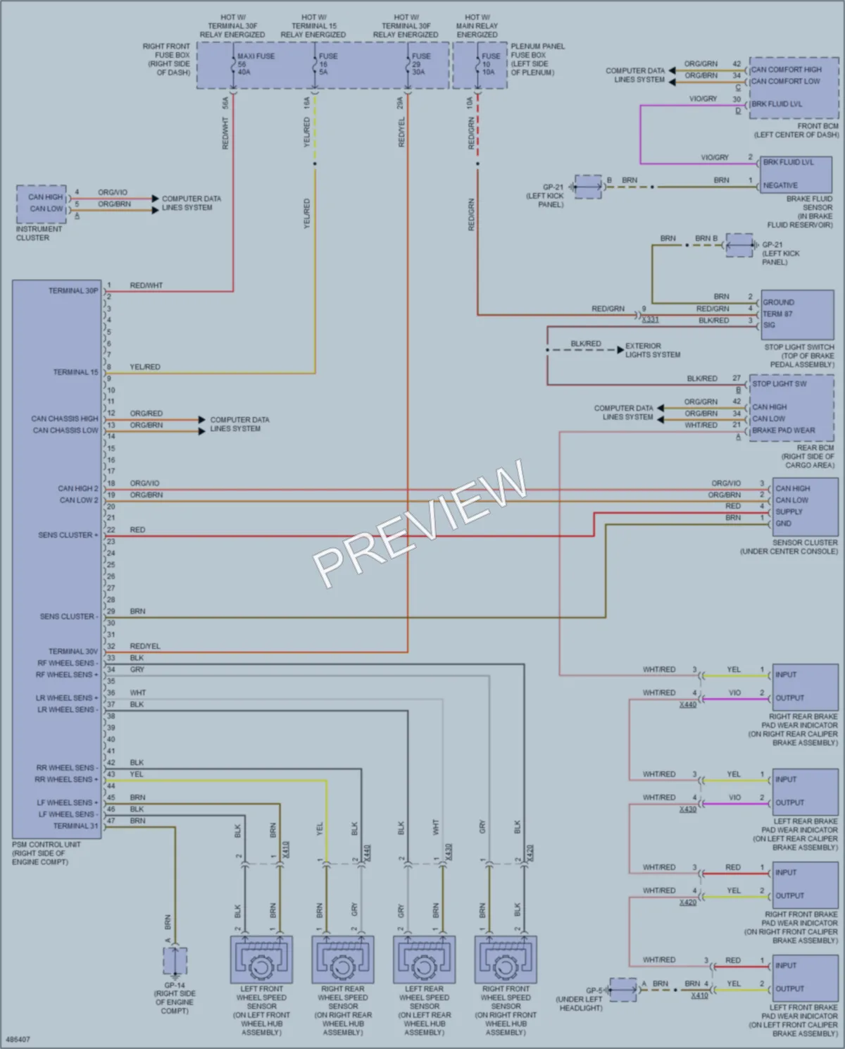 2015 Porsche Cayenne Anti Lock Brakes wiring diagram preview