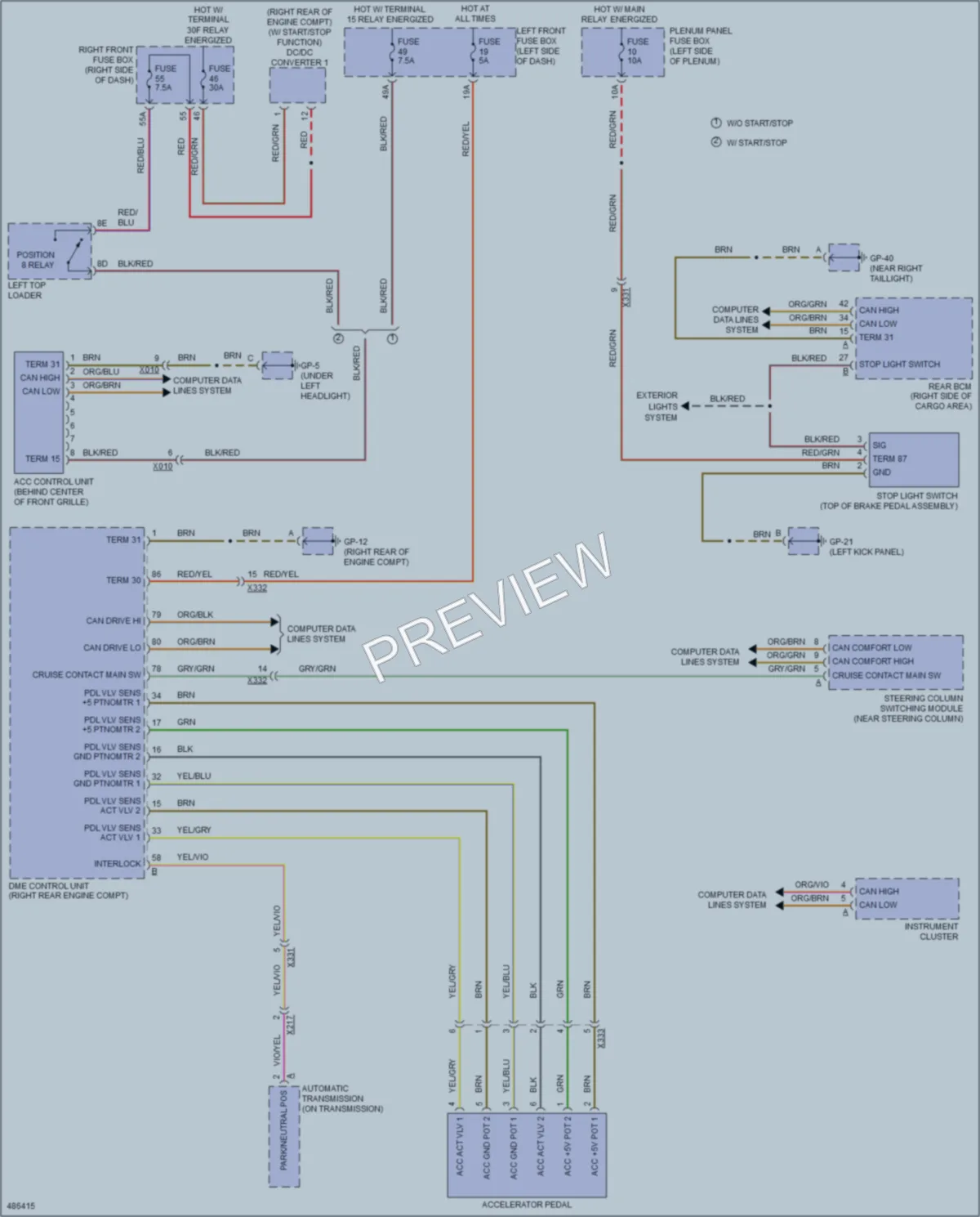 2015 Porsche Cayenne Cruise Control wiring diagram preview