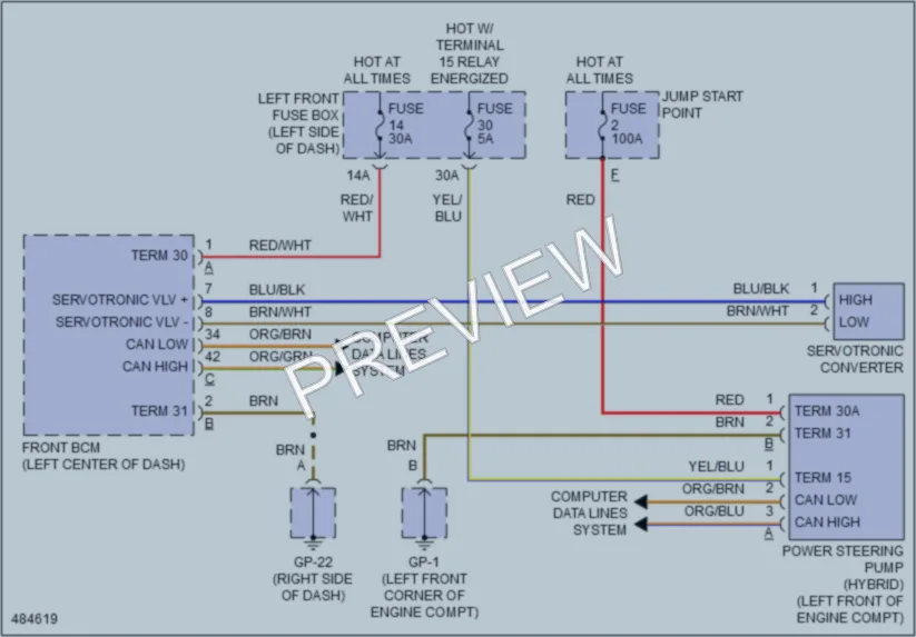 2015 Porsche Cayenne Electronic Power Steering wiring diagram preview
