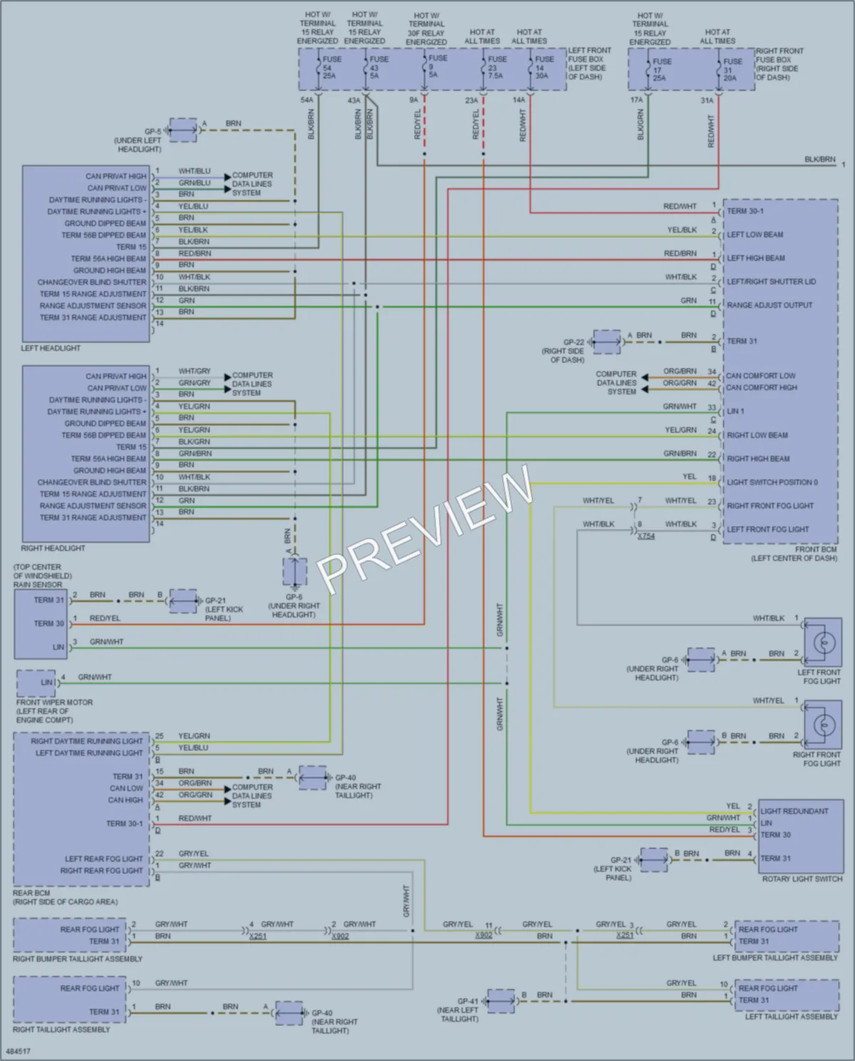 2015 Porsche Cayenne Headlights wiring diagram preview