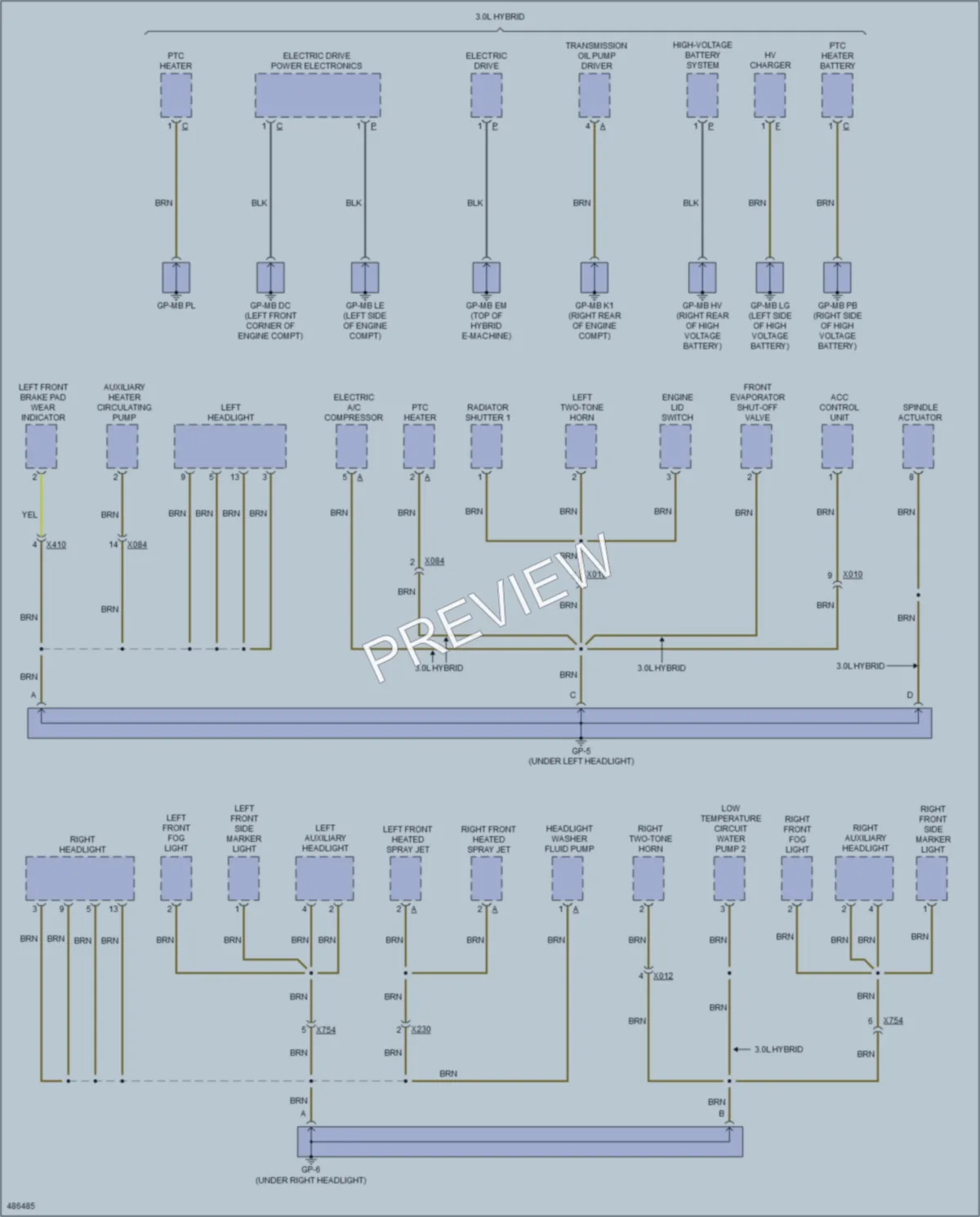 2015 Porsche CayenneHybrid Ground Distribution wiring diagram preview