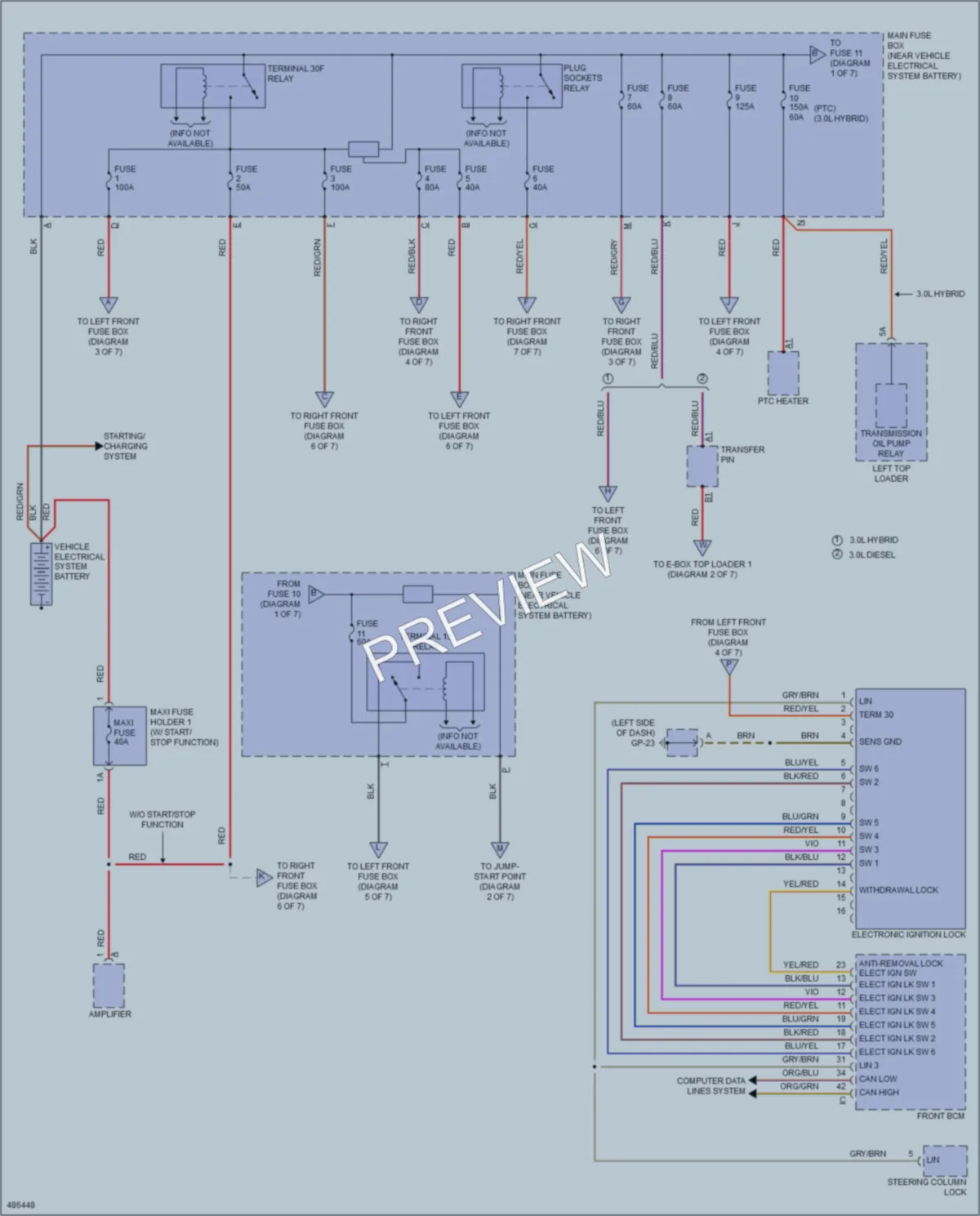 2015 Porsche CayenneHybrid Power Distribution wiring diagram preview