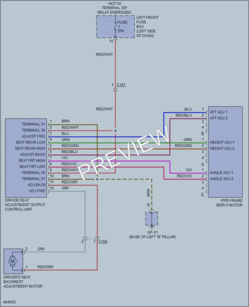 2015 Porsche CayenneHybrid Power Seats wiring diagram preview