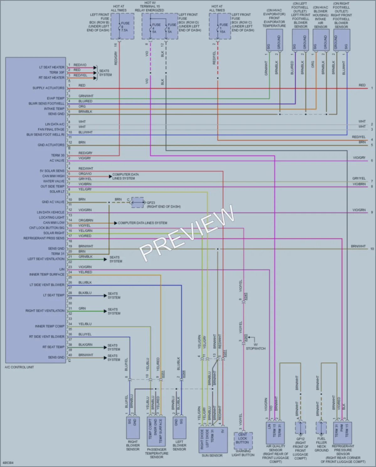 2015 Porsche Cayman Air Conditioning wiring diagram preview