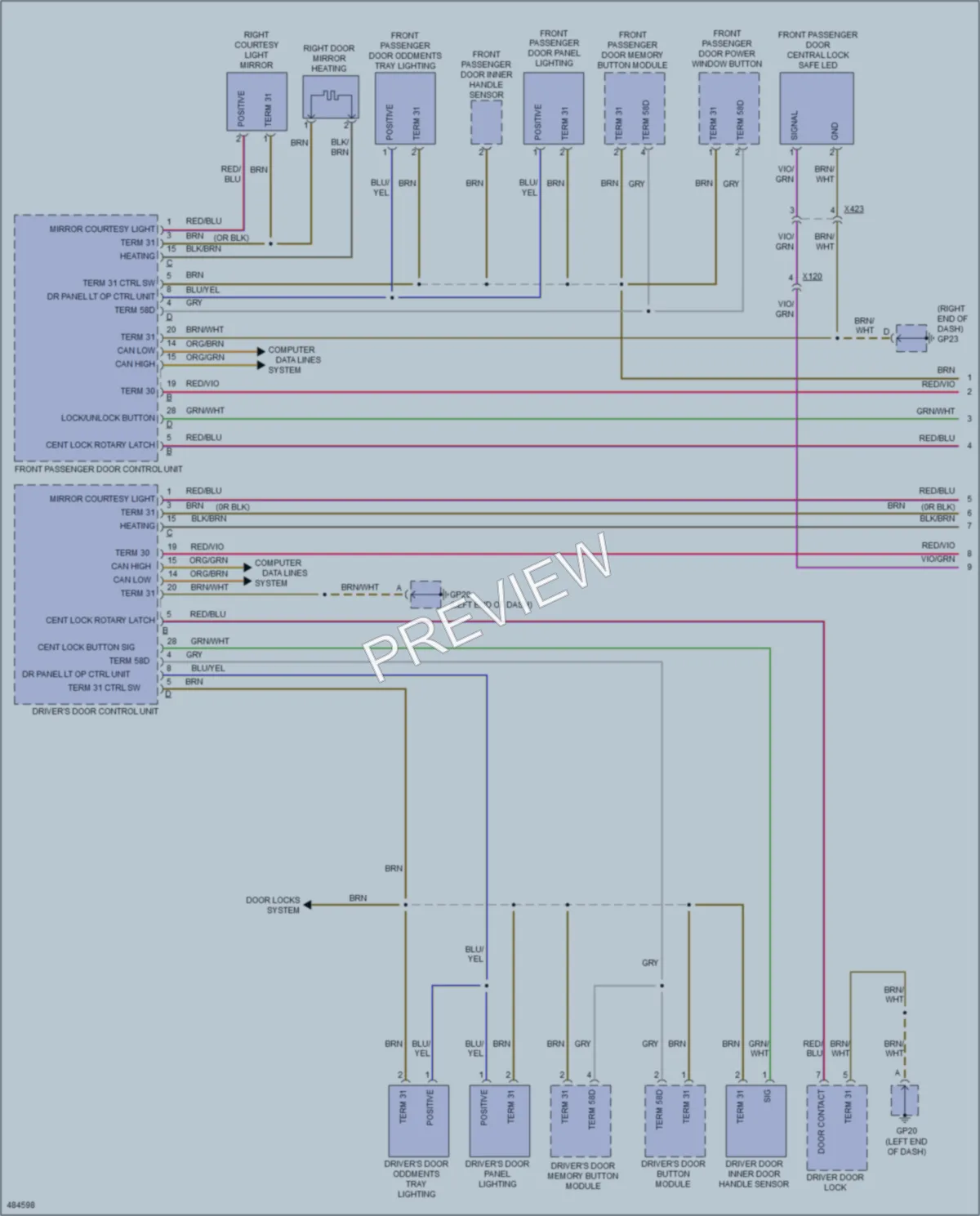 2015 Porsche Cayman Interior Lights wiring diagram preview