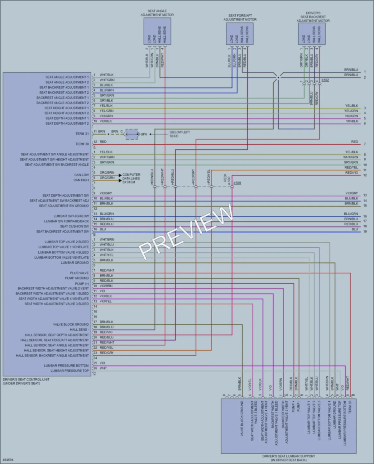 2015 Porsche Cayman Memory Systems wiring diagram preview
