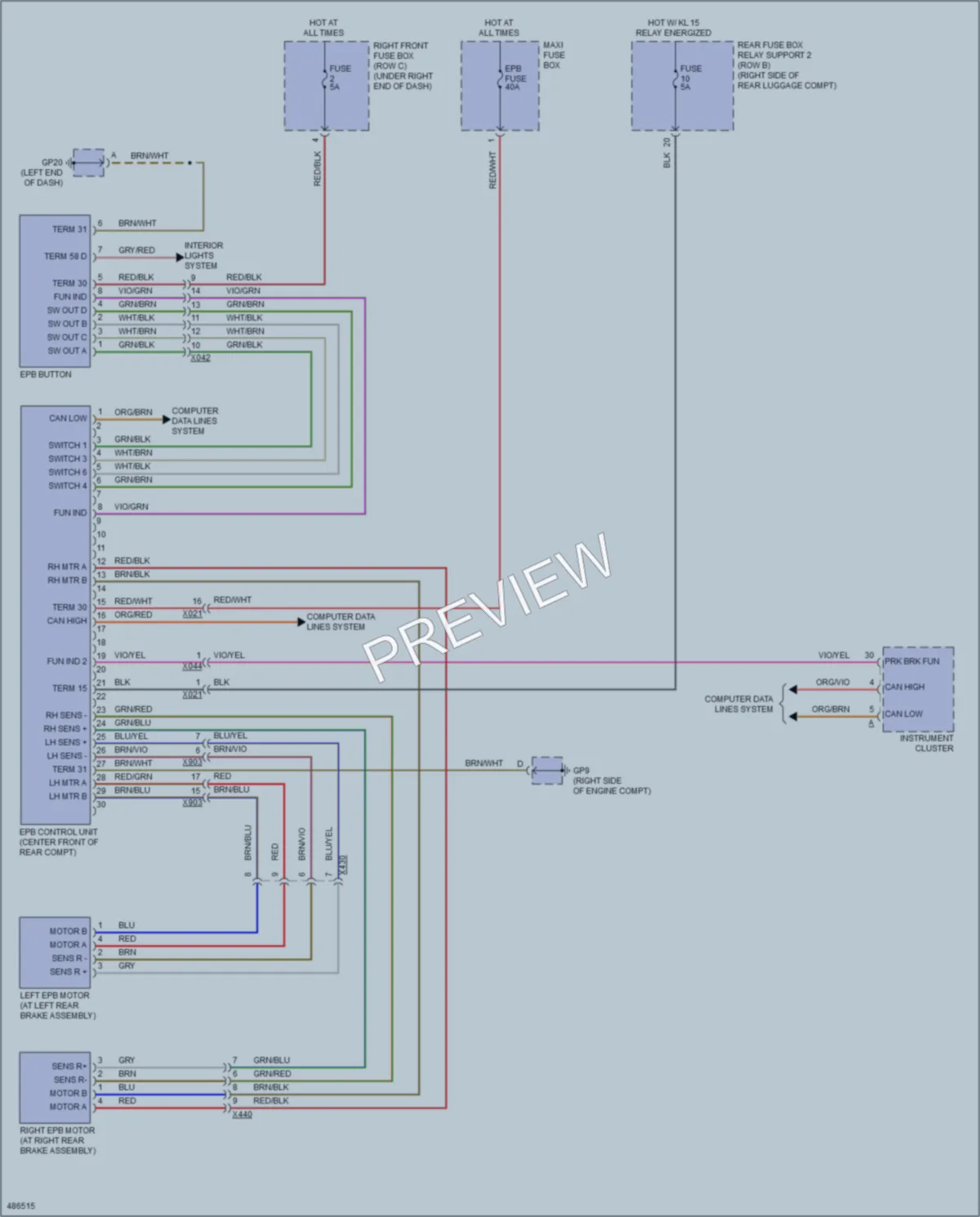 2015 Porsche Cayman Shift Interlock wiring diagram preview