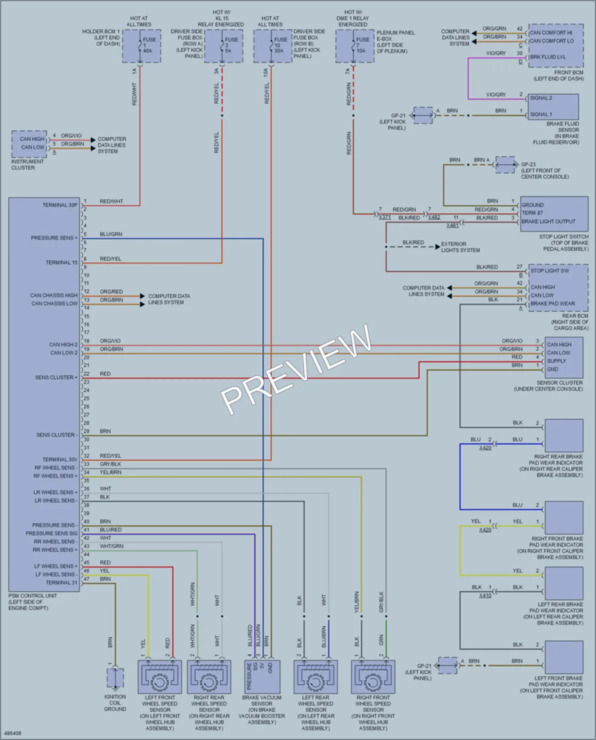 2015 Porsche Macan Anti Lock Brakes wiring diagram preview
