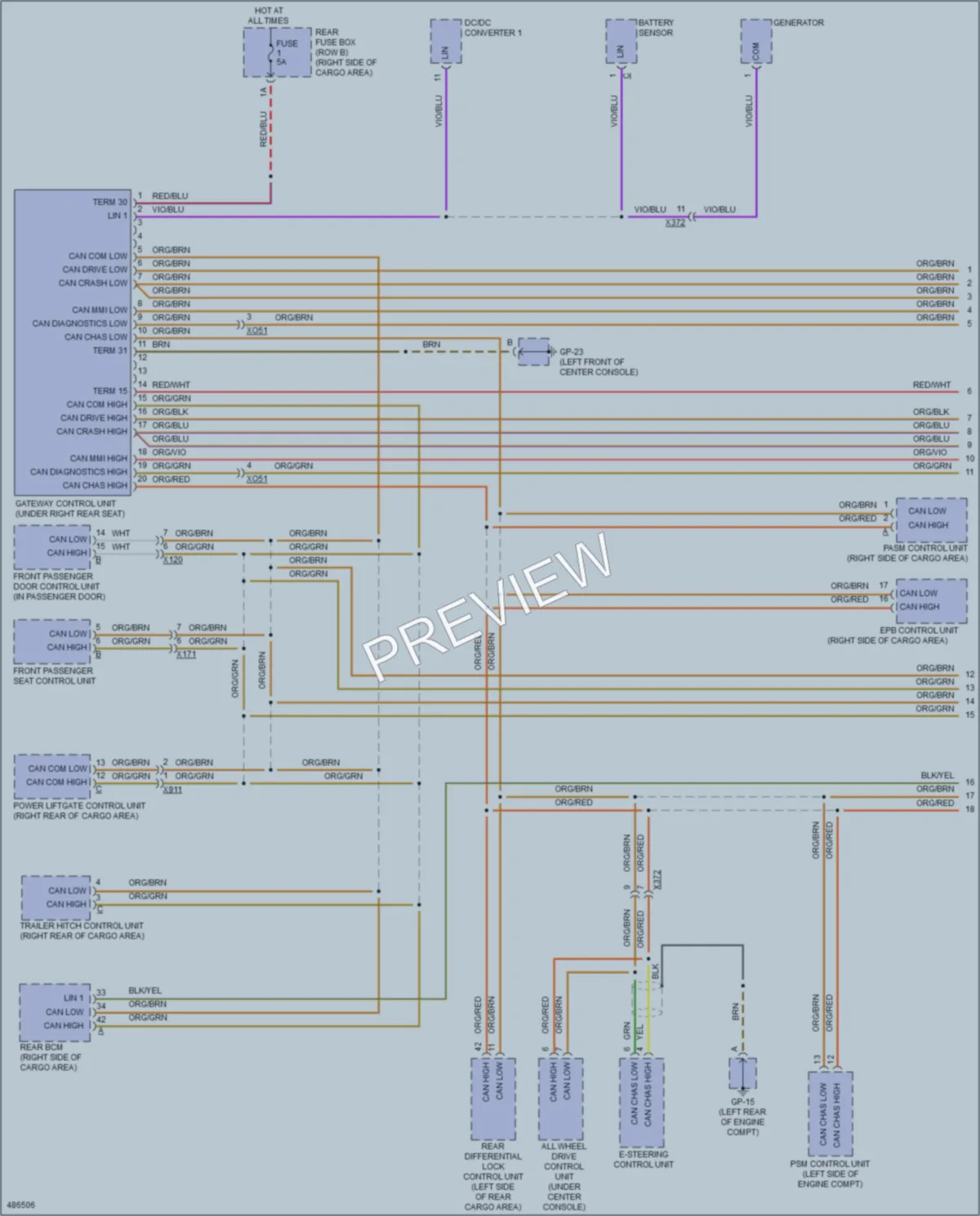 2015 Porsche Macan Computer Data Lines wiring diagram preview