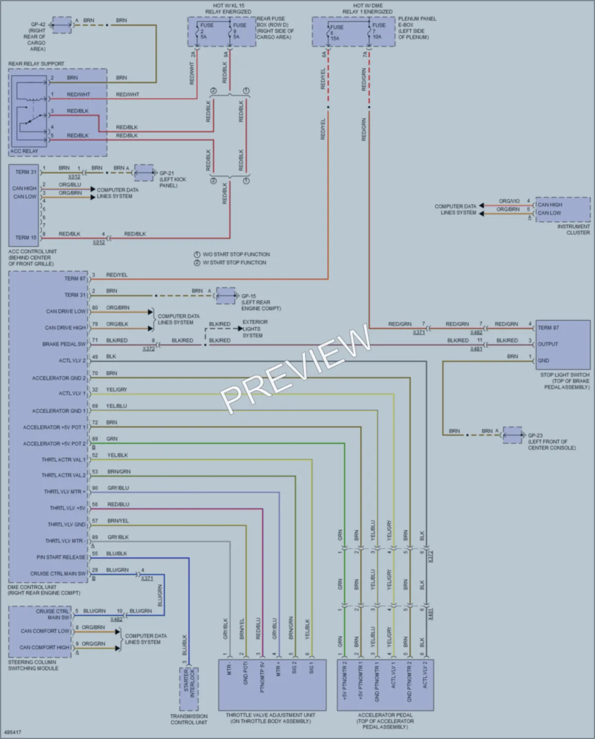 2015 Porsche Macan Cruise Control wiring diagram preview