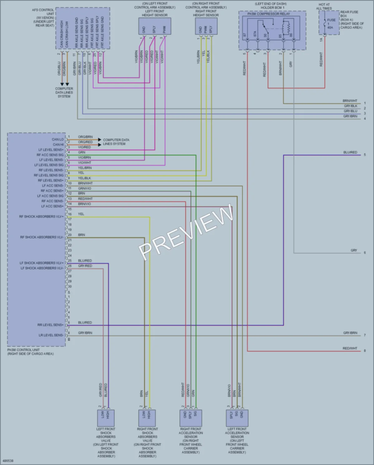 2015 Porsche Macan Electronic Suspension wiring diagram preview