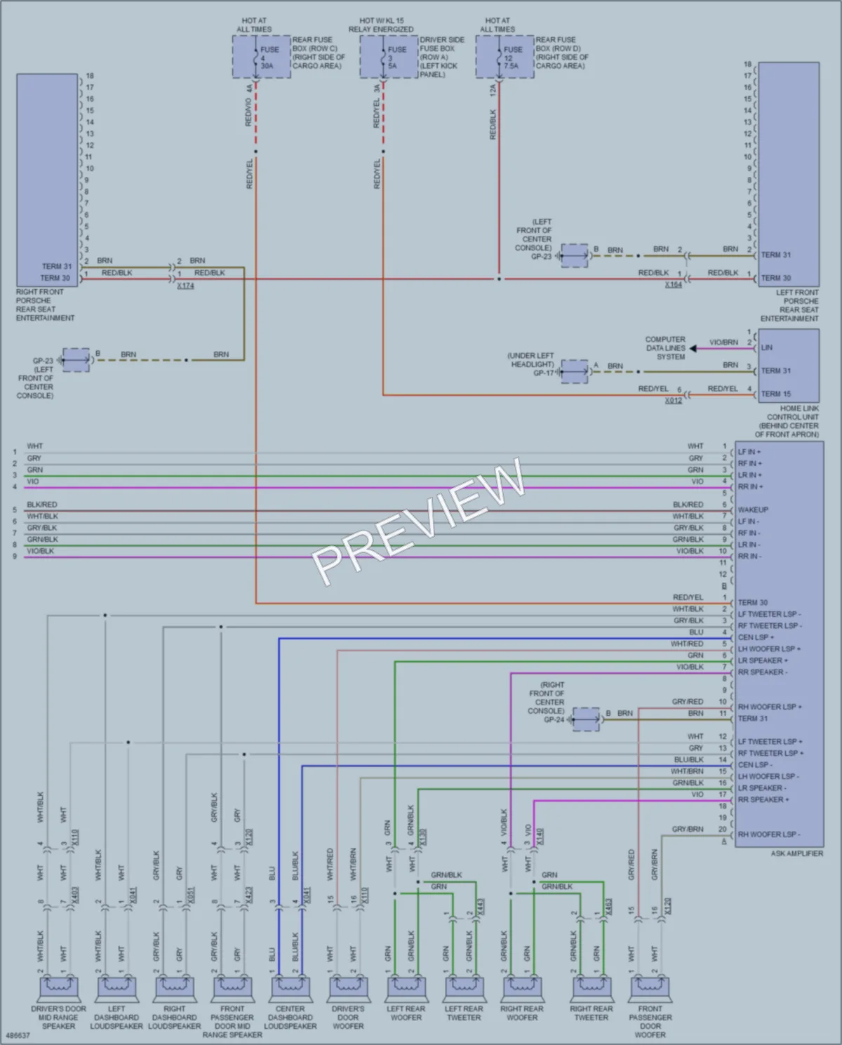 2015 Porsche Macan Radio wiring diagram preview