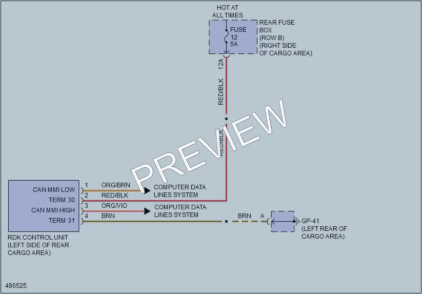 2015 Porsche Macan Warning Systems wiring diagram preview