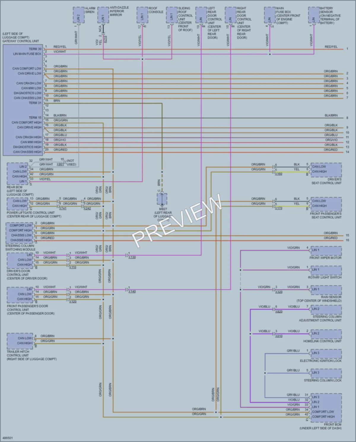 2015 Porsche Panamera Computer Data Lines wiring diagram preview