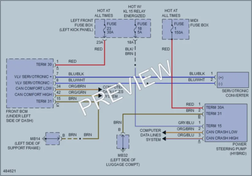 2015 Porsche Panamera Electronic Power Steering wiring diagram preview