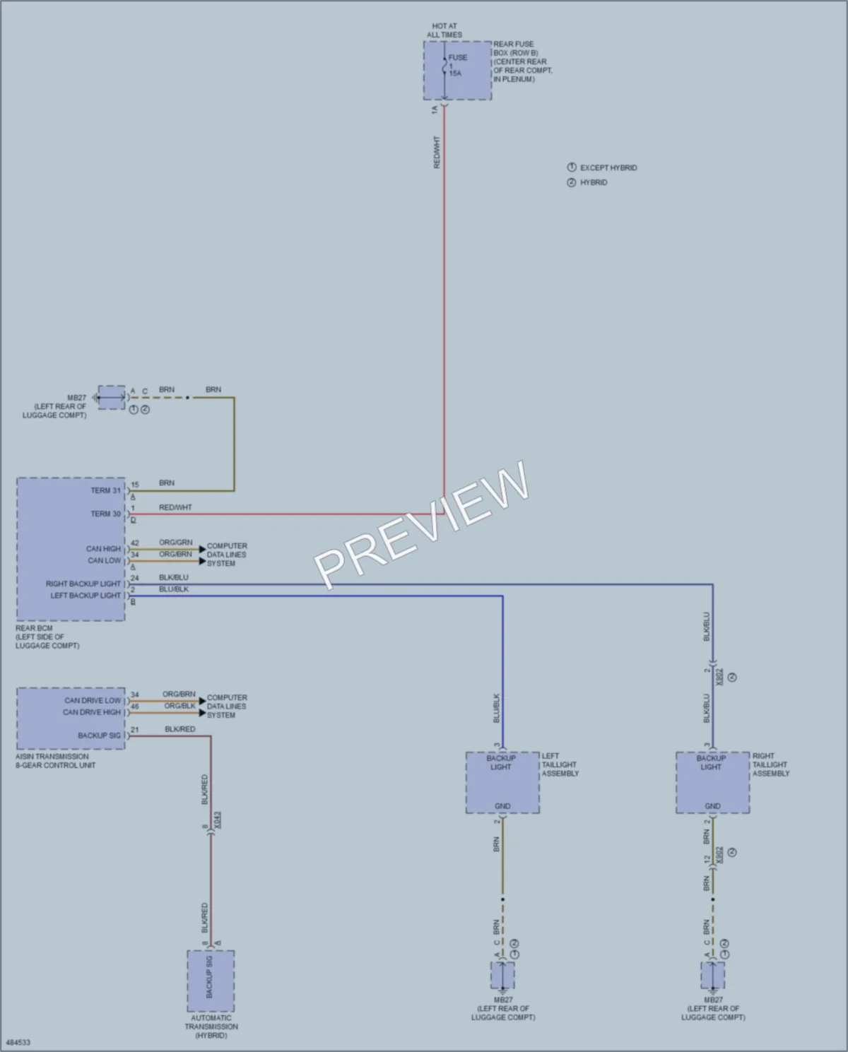 2015 Porsche Panamera Exterior Lights wiring diagram preview