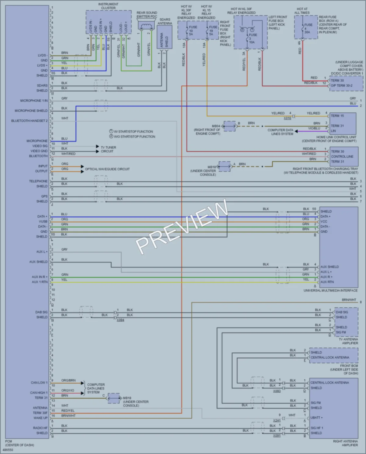 2015 Porsche Panamera Navigation wiring diagram preview