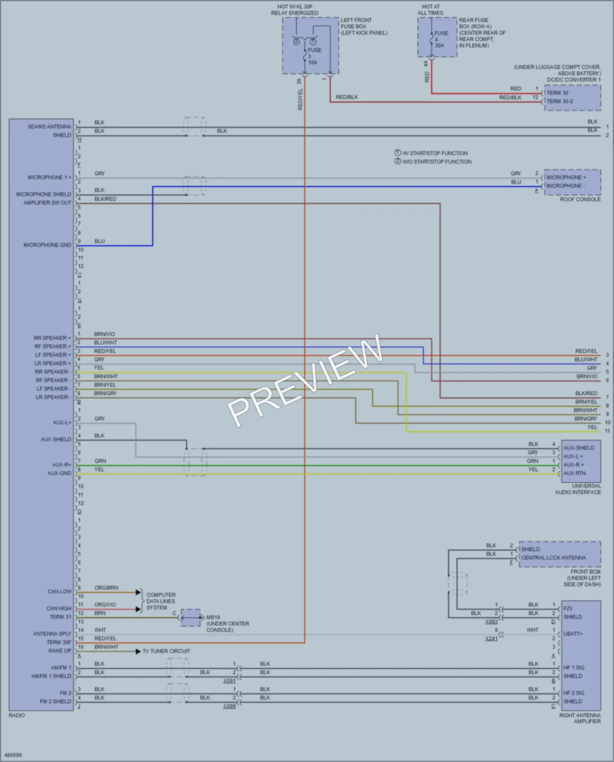2015 Porsche Panamera Radio wiring diagram preview