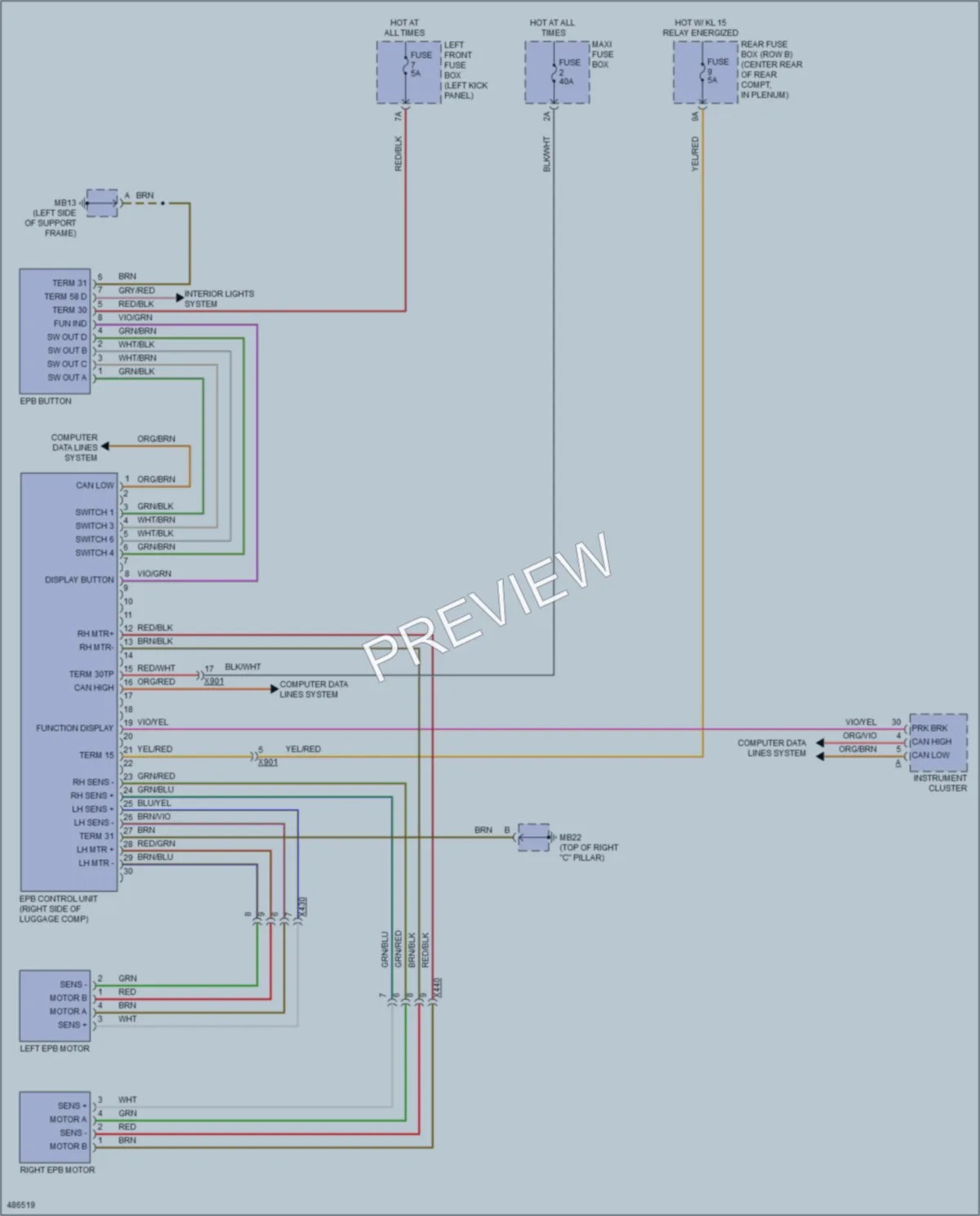 2015 Porsche Panamera Shift Interlock wiring diagram preview