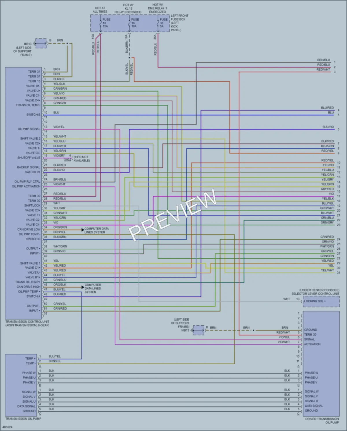 2015 Porsche Panamera Transmission wiring diagram preview
