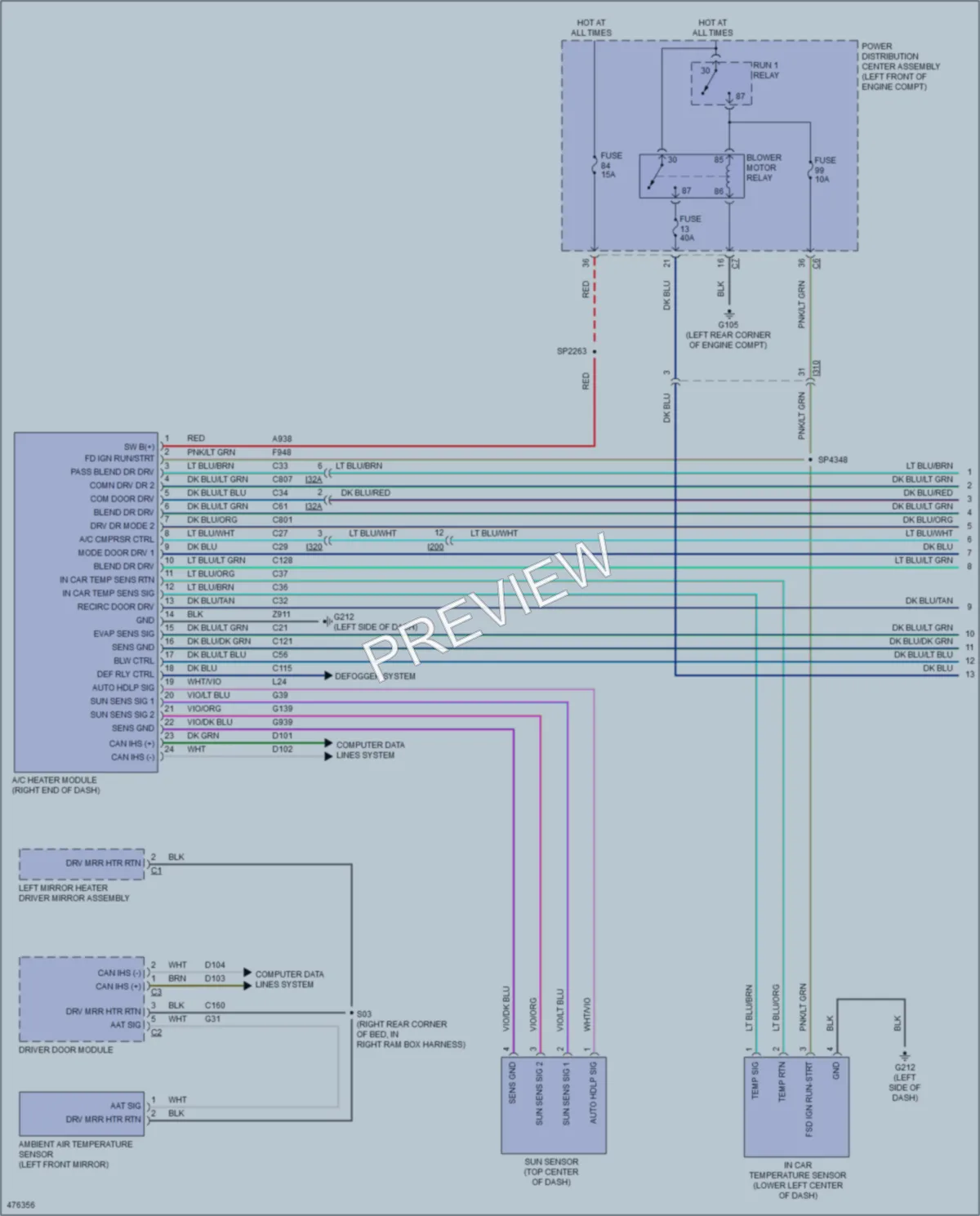2015 Ram 1500Pickup Air Conditioning wiring diagram preview