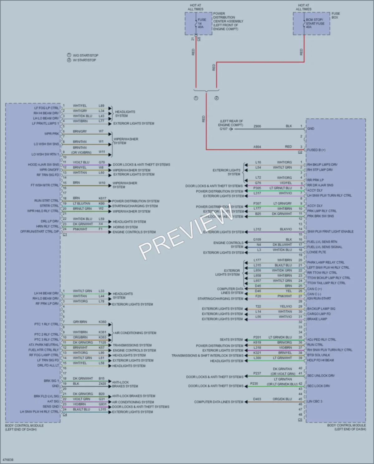 2015 Ram 1500Pickup Body Control Modules wiring diagram preview