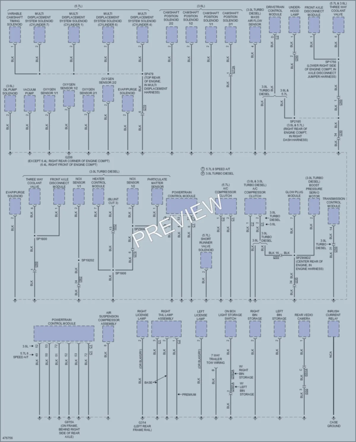 2015 Ram 1500Pickup Ground Distribution wiring diagram preview