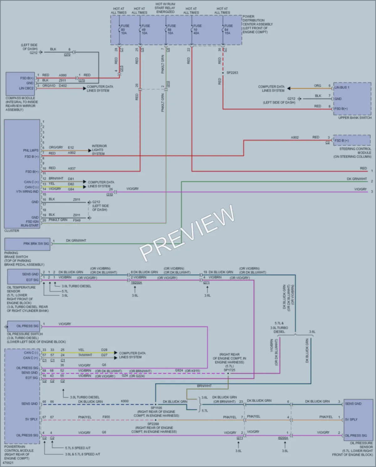 2015 Ram 1500Pickup Instrument Cluster wiring diagram preview