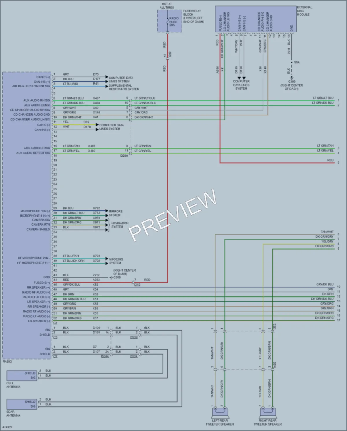 2015 Ram 1500Pickup Navigation wiring diagram preview