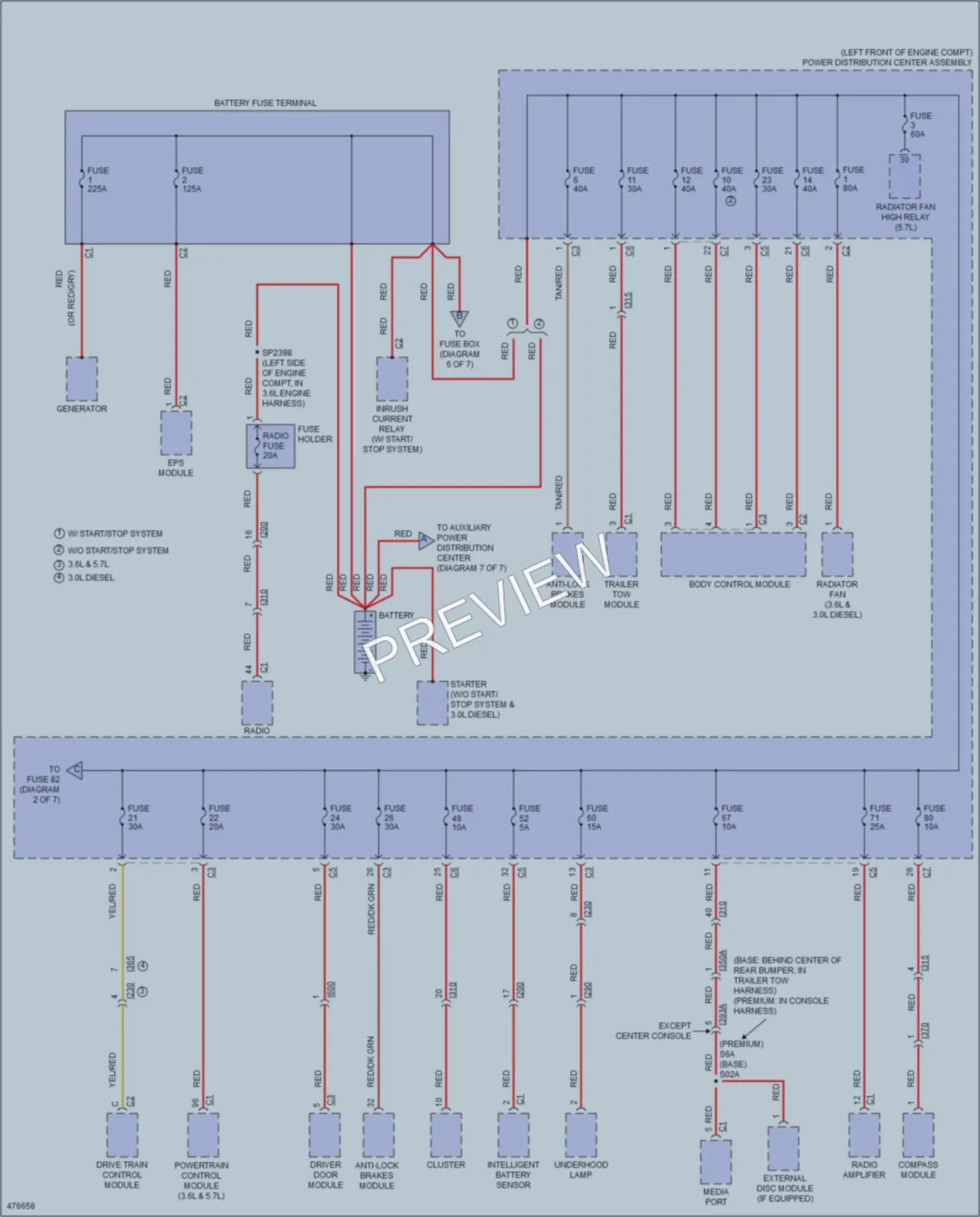 2015 Ram 1500Pickup Power Distribution wiring diagram preview