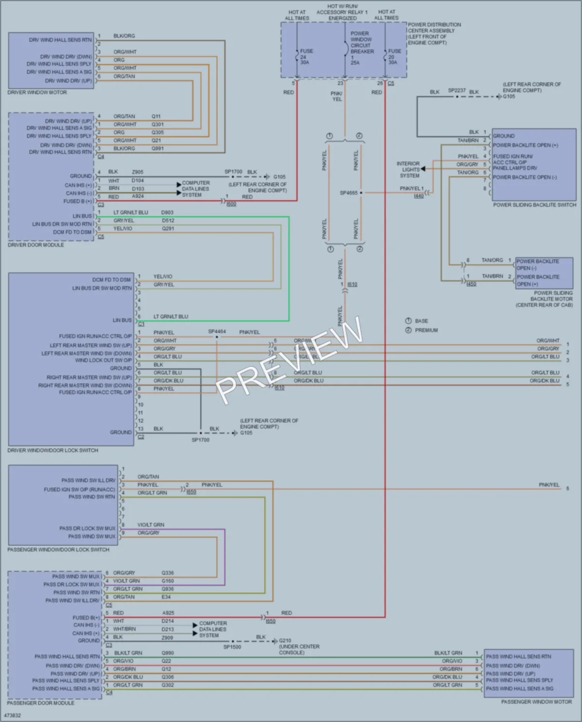 2015 Ram 1500Pickup Power Windows wiring diagram preview