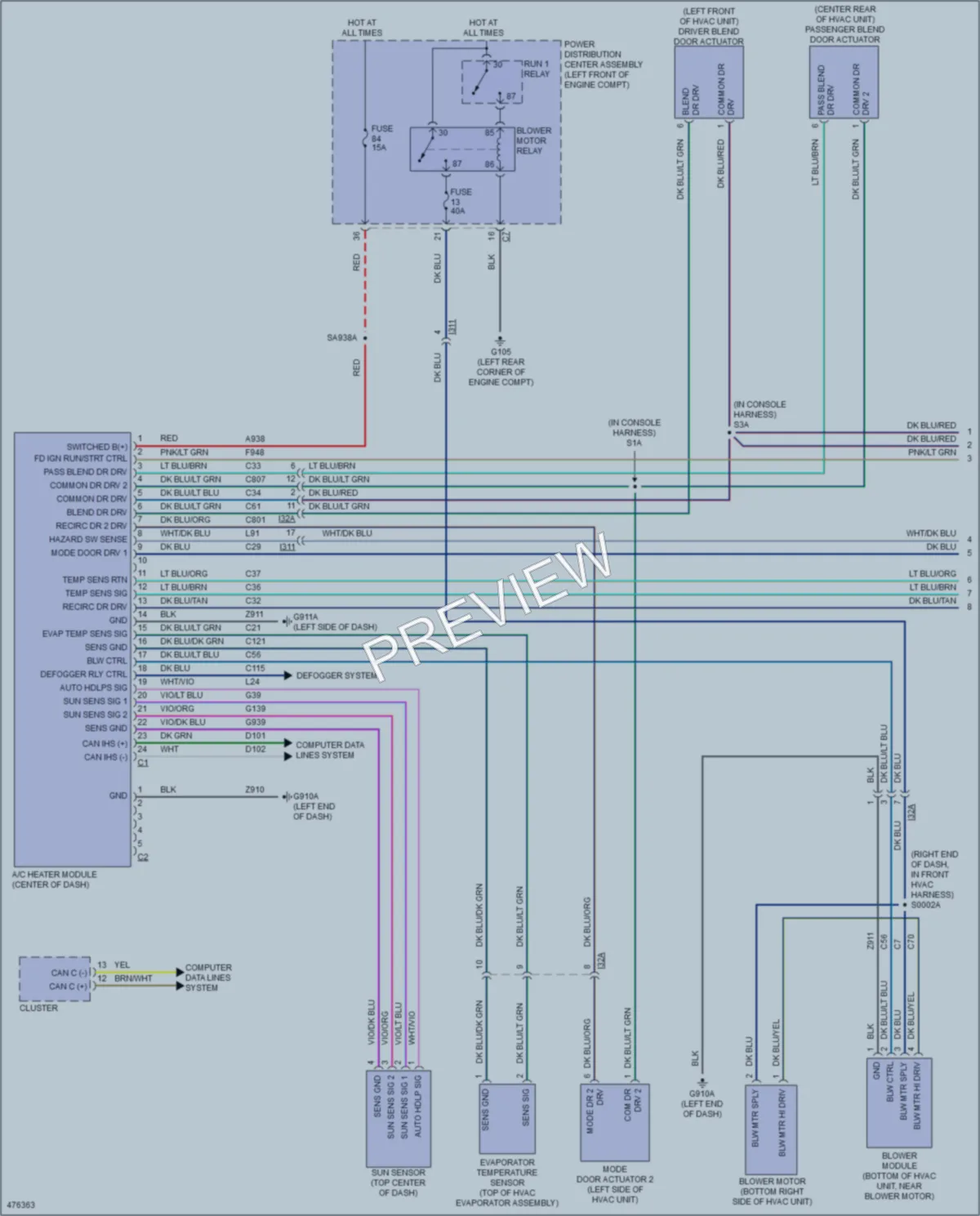 2015 Ram 2500Pickup Air Conditioning wiring diagram preview