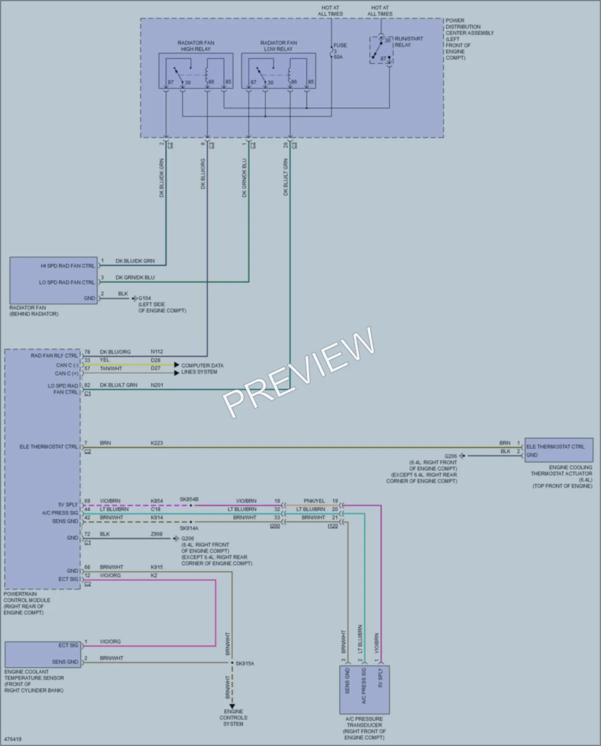 2015 Ram 2500Pickup Cooling Fan wiring diagram preview
