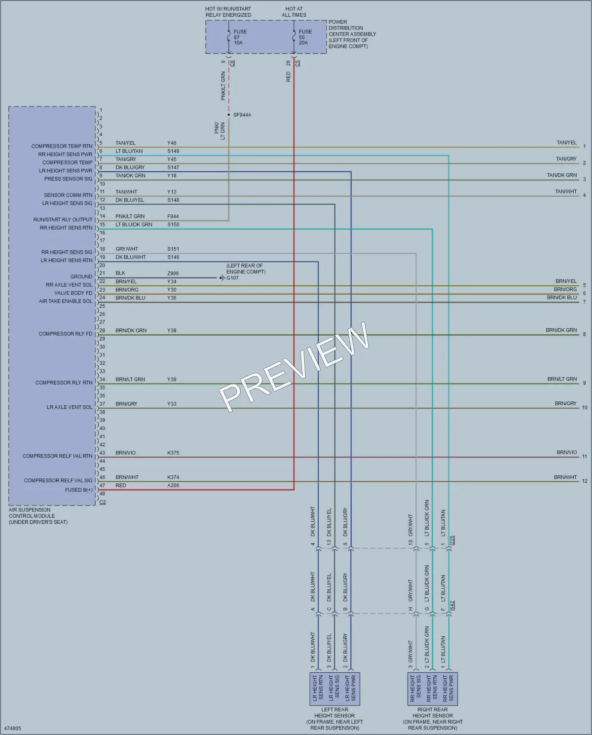 2015 Ram 2500Pickup Electronic Suspension wiring diagram preview