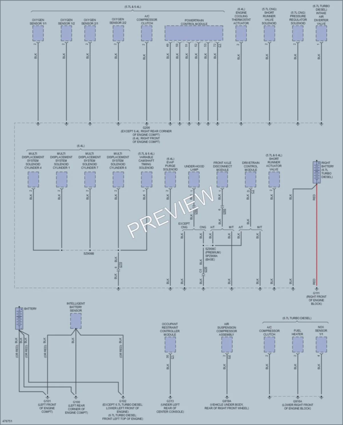 2015 Ram 2500Pickup Ground Distribution wiring diagram preview